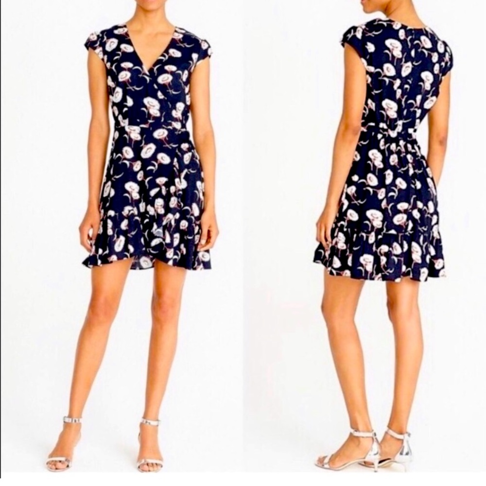 J. Crew Mercantile Navy Floral Dress Size 4